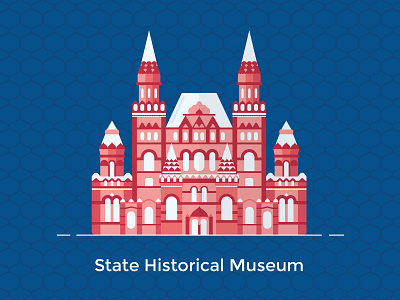 State Historical Museum, Moscow building city color design flat icon line moscow russia ui ux vector