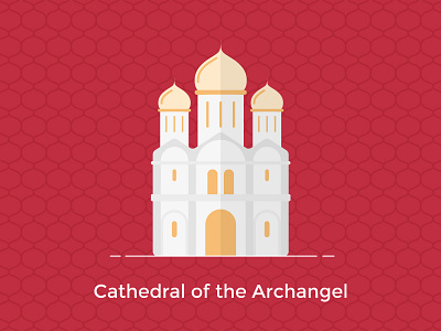 Cathedral of the Archangel, Moscow building city color design flat icon line moscow russia ui ux vector