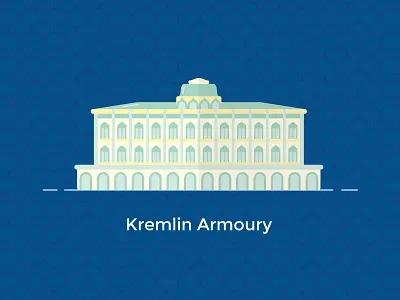 Kremlin Armoury, Moscow building city color design flat icon line moscow russia ui ux vector