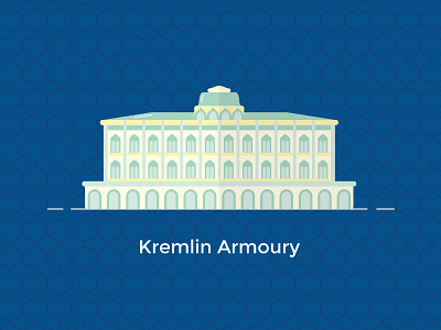 Kremlin Armoury, Moscow building city color design flat icon line moscow russia ui ux vector