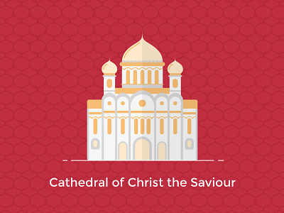 Cathedral of Christ the Saviour, Moscow building city color design flat icon line moscow russia ui ux vector