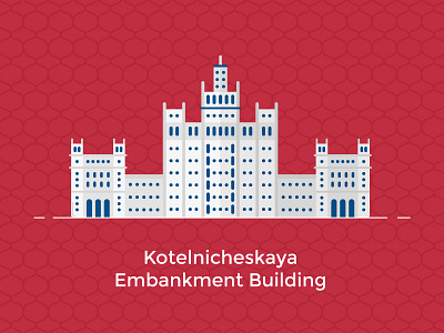 Kotelnicheskaya Embankment Building building city color design flat icon line moscow russia ui ux vector