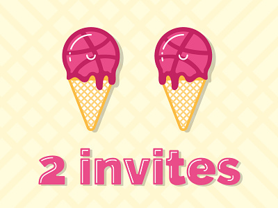 2 invites cream design dribbble flat ice invite invites
