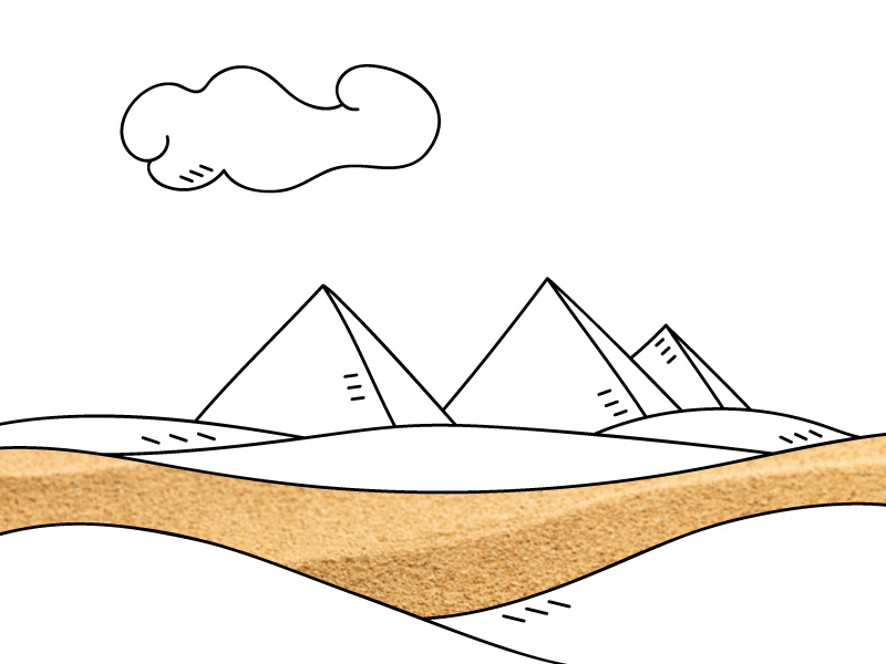 Illustration line cloud landscape picture sand illo illustration