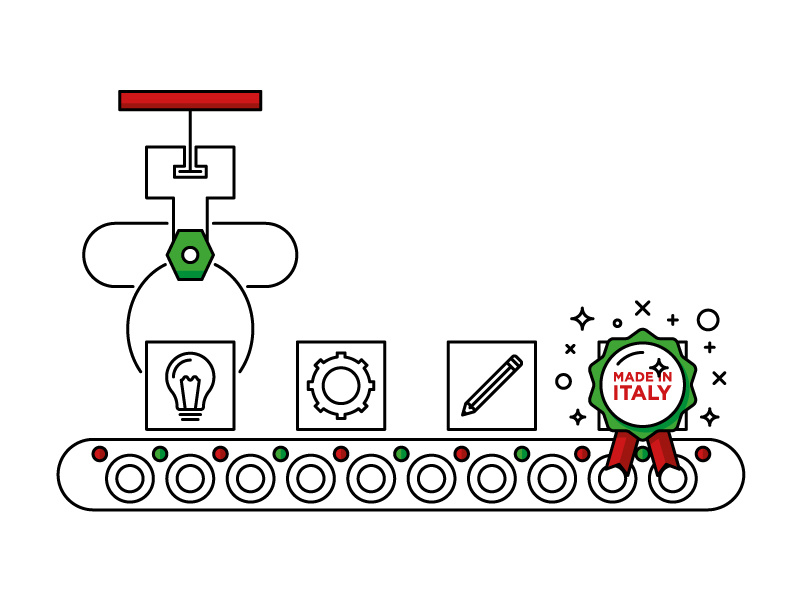 Illustration line italy made design flat illustration illo