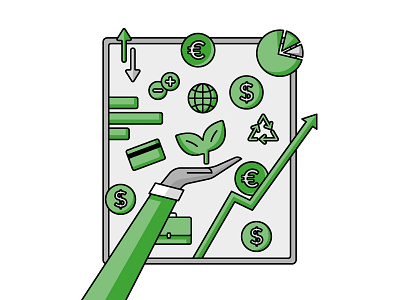 Green analysis design flat green illo illustration infographic statistics trade