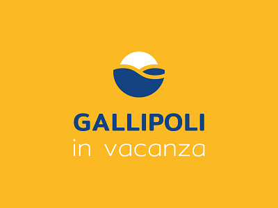 Logo Gallipoli in vacanza blue design flat holiday logo sea sun vacation wave yellow
