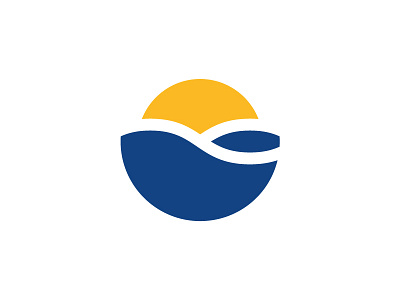 Gallipoli in vacanza Logo blue design flat holiday logo sea sun vacation wave yellow