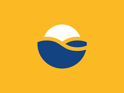 Gallipoli in vacanza Logo blue design flat holiday logo sea sun vacation wave yellow