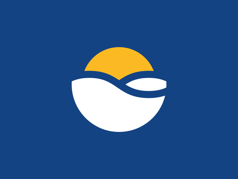 Gallipoli in vacanza Logo yellow wave vacation sun sea logo holiday flat design blue