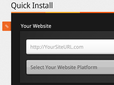 Quick Install black form input install orange signup strip
