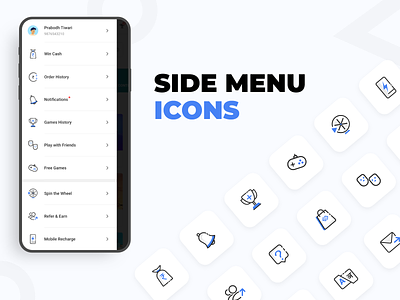 Side Menu Icons icon design icon set iconography icons pack side menu side menu icons side panel sidebar ui design