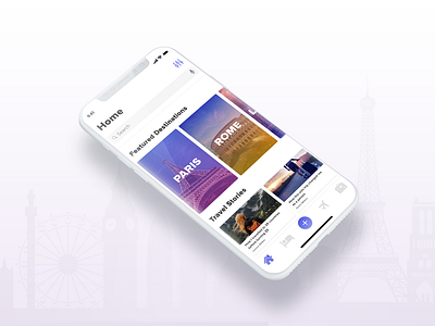 Travel App Concept Home Screen