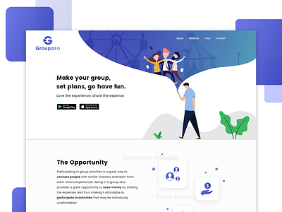 App Landing Page app landing page app promotion event landing page group app illustrations landing page landing website minimalist illustrations web design web illustration