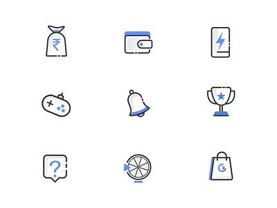 Icons for Gamezop app design icon iconography icons icons design icons pack iconset illustrations logo minimalist illustrations ui icons