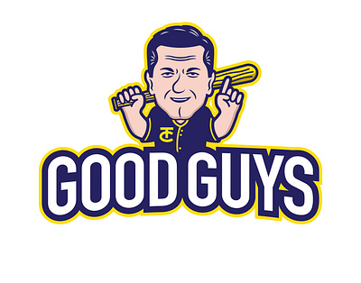 TC Good Guys adobe baseball baseball bat black branding design illustration illustrator logo mascot vector white