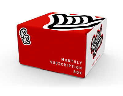 Radical Roamer Subscription Box adobe black box branding design illustrator logo print red shaka subscription surf typography vector white