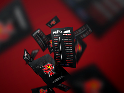 Orlando Predators  Business Card Schedule