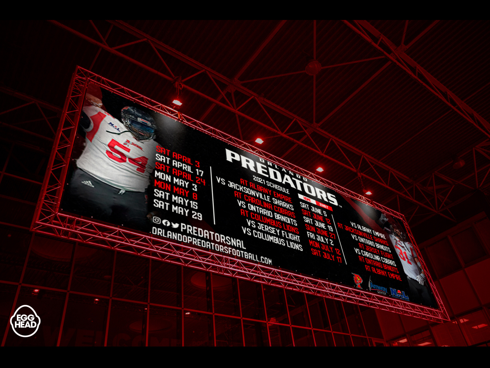 Orlando Predators Billboard Schedule by Donald Bunney on Dribbble