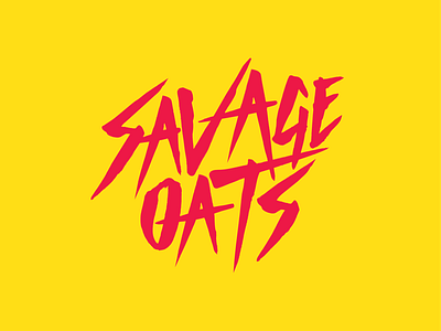 Savage Oats adobe branding design illustrator logo oats savage typography vector wrestling yellow