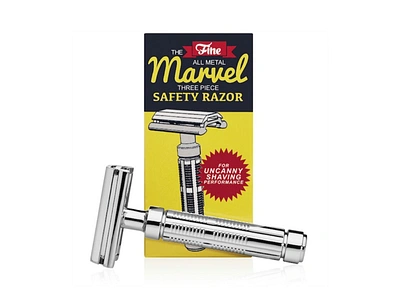 Marvel Razor Box blue box package packaging razor red retro shave shaving vintage yellow