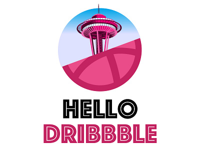 Hello Dribbble adobe colors debut design gradient illustration seattle