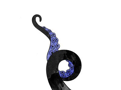 Tentacool animal color illustration minimal octopus water watercolor