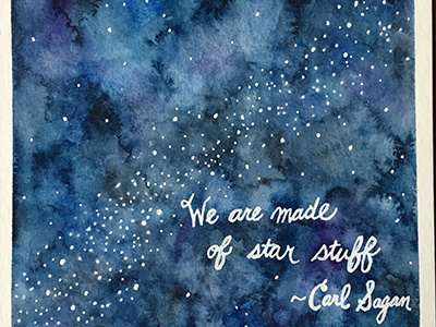 Carl Sagan quote illustration watercolor