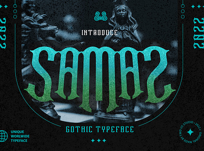 Free Download ! Samaz - Gothic Vintage Typeface design display displayfont font freedownload freefont gothic illustration lettering logo movie music poster posterdesign posterfont typeface typography