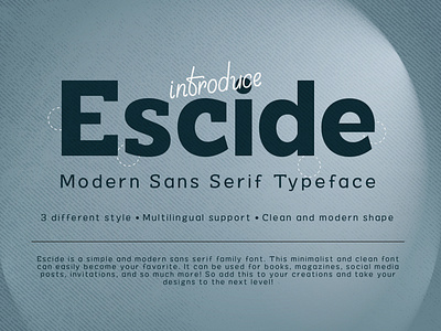 Free Download! Escide - Modern Sans Serif Typeface