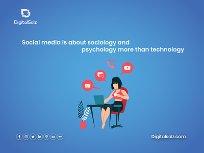 Social media is about sociology and psychology branding business business growth design digital marketing digital solz illustration logo marketing social media marketing