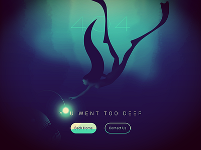 Deep Water 404 design dribbbleweeklywarmup illustration underwater