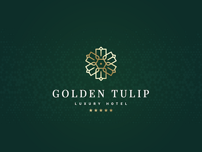 Golden Tulip branding dribbbleweeklywarmup flower hotel logo luxurious
