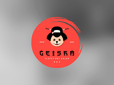 Geisha dog dribbbleweeklywarmup grooming logo vector