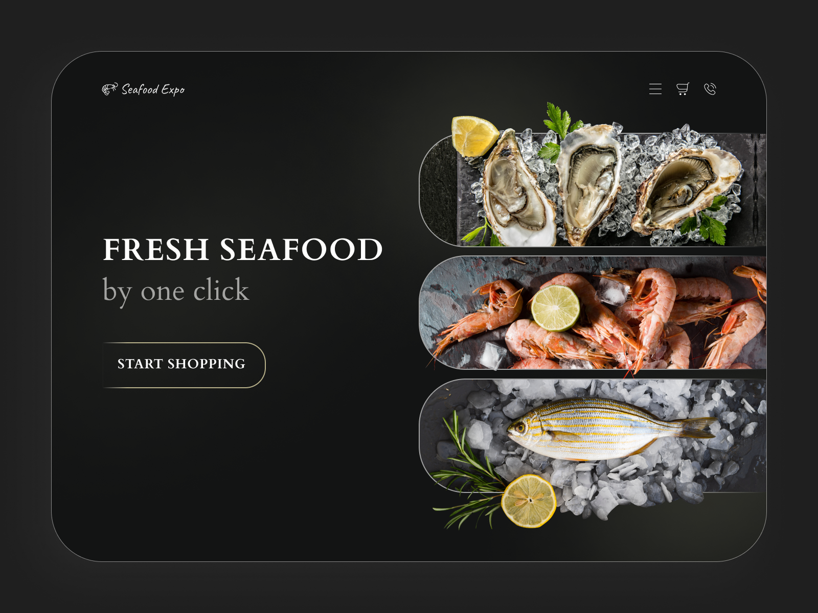 Seafood delivery website concept by Anastasia Kalesnikava on Dribbble