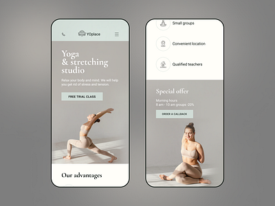 Yoga & stretching studio website concept