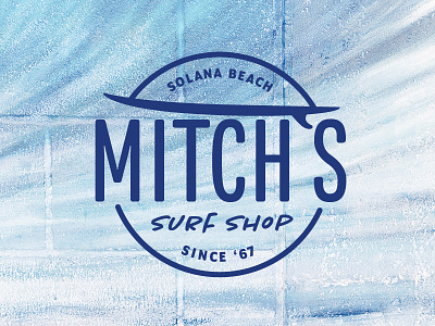 Mitch's badge identity surf typography