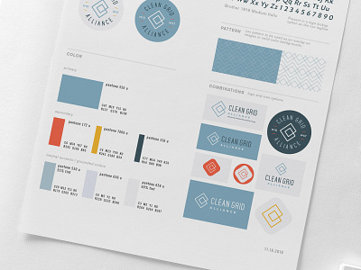 CGA One-Pager badge brand style guide clean grid alliance color layout logo style guide typography