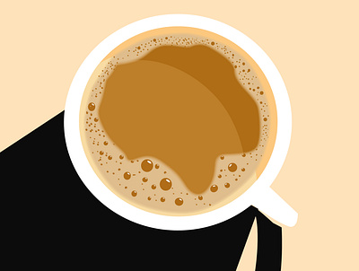 Cup of coffee with milk branding design illustration logo vector