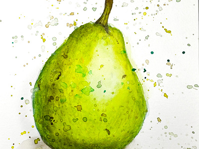 Juicy pear art botanic design food fruits illustration traditional art