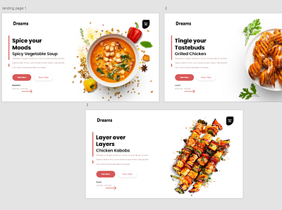 A restaurant landing pages