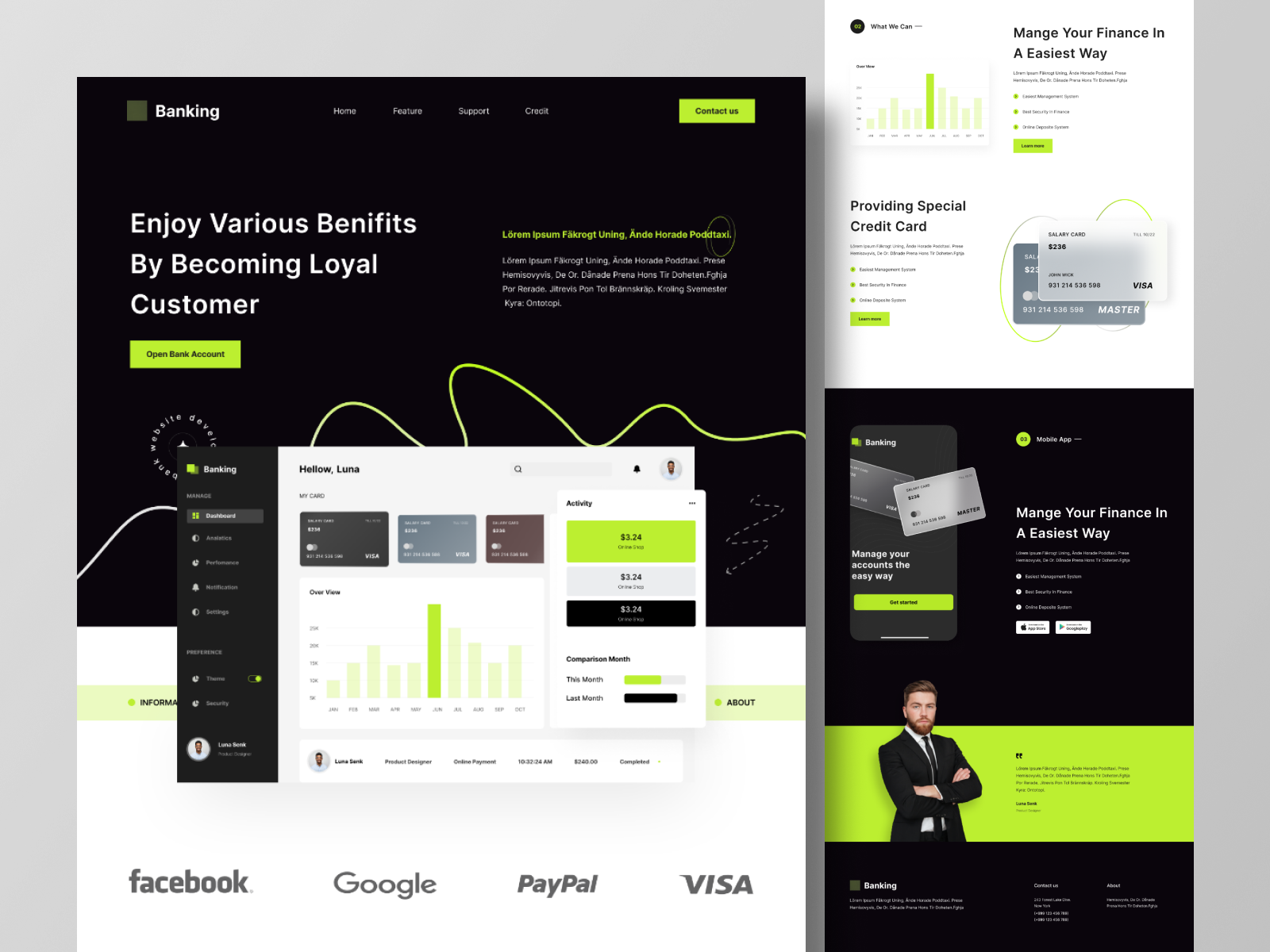 E Banking Landing Page by Rafiusams Prottoy on Dribbble