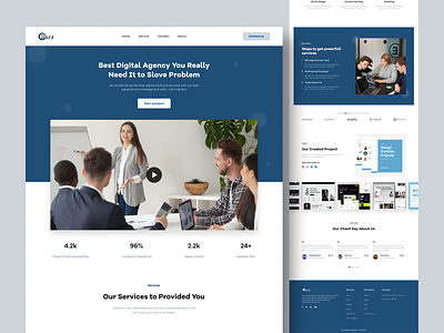 Digital Agency Landing Page agencylandingpage agencywebsite app cleanui company creative agency design digital agency hero section home page landing page landing page design minimal portfolio typography uidesign web design website