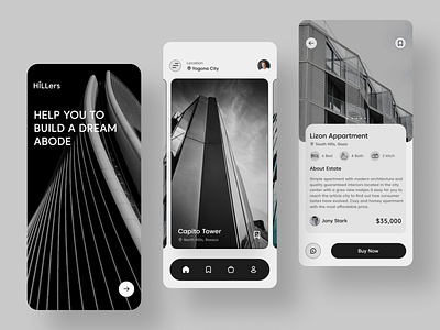 Hillers - Real Estate Mobile App Design