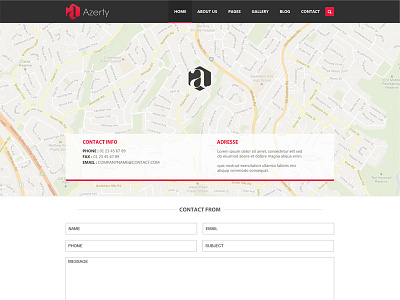 AZERTY Contact Page contact contact page map ui web web design
