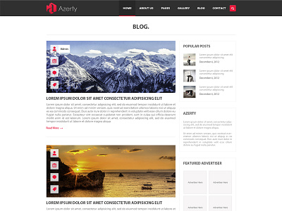 AZERTY Blog blog blog page clean simple ui ui design web 2.0 web design