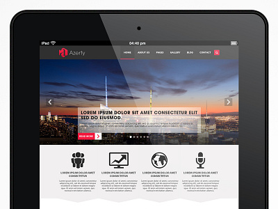 AZERTY Responsive clean ipad mobile responsive template