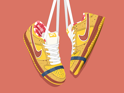 Nike Dunk SB Yellow Lobster Dunk painting dunk sb lobster nike paarvaigalpaintings sneaker