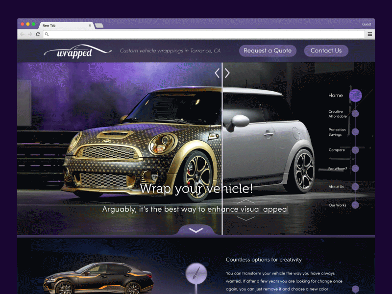 Hero area slider design hero site slider ui vehicle web web design