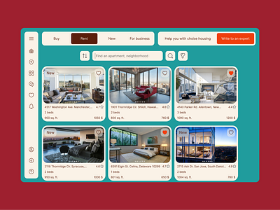 Real estate rental website design ui ux web